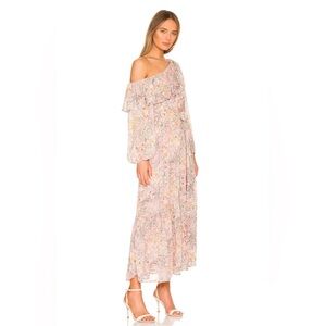 NWT ASTR Kaylani Bohemian Floral Maxi Ruffle Dress Off Shoulder Size M